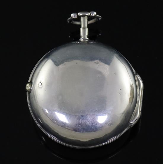 A George III silver pair cased keywind verge pocket watch by John Wheeler, London,